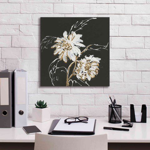 Image of 'Gilded Sunflowers' by Chris Paschke, Canvas Wall Art,18 x 18