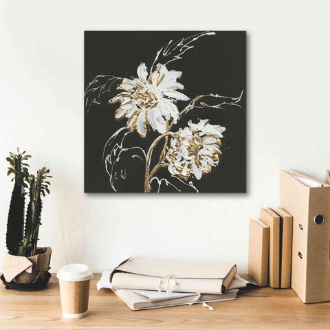 Image of 'Gilded Sunflowers' by Chris Paschke, Canvas Wall Art,18 x 18