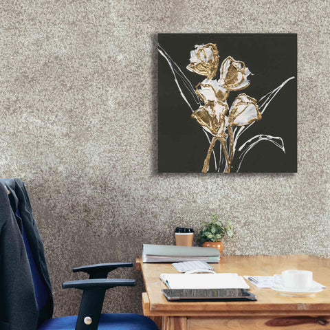 Image of 'Gilded Tulips' by Chris Paschke, Canvas Wall Art,26 x 26