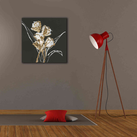 Image of 'Gilded Tulips' by Chris Paschke, Canvas Wall Art,26 x 26