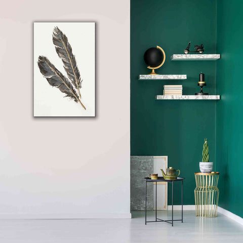 Image of 'Gold Feathers III' by Chris Paschke, Canvas Wall Art,26 x 40