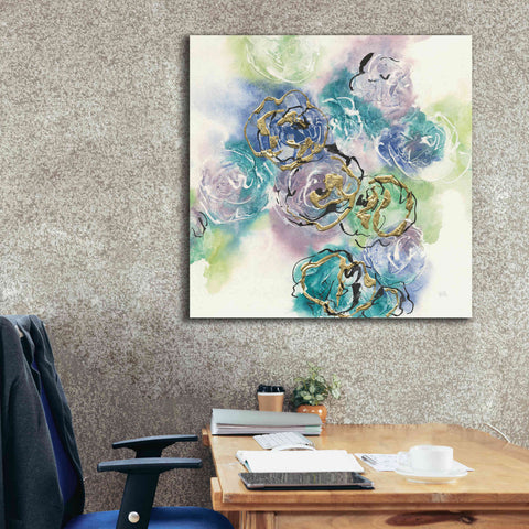Image of 'Gold Edged Roses II' by Chris Paschke, Canvas Wall Art,37 x 37
