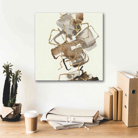 Image of 'Gold Squares I' by Chris Paschke, Giclee Canvas Wall Art,18 x 18