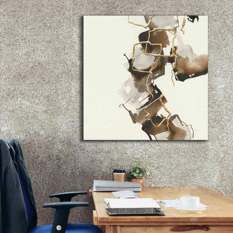 Image of 'Gold Squares II' by Chris Paschke, Giclee Canvas Wall Art,37 x 37