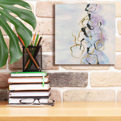 Image of 'Abstract Lines On Pastel I' by Chris Paschke, Giclee Canvas Wall Art,12 x 12