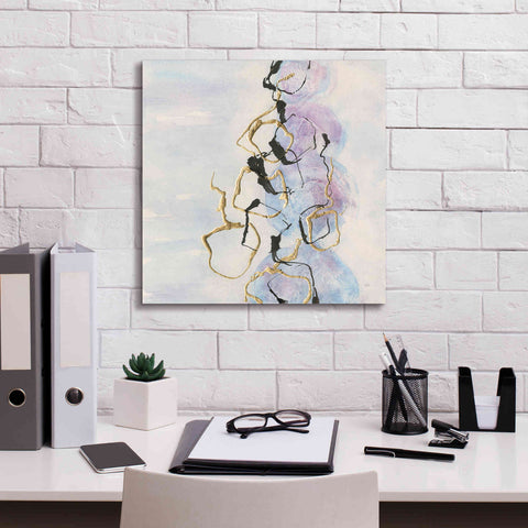 Image of 'Abstract Lines On Pastel I' by Chris Paschke, Giclee Canvas Wall Art,18 x 18