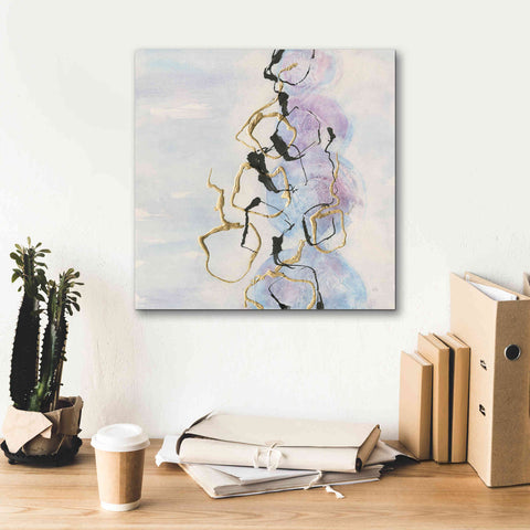 Image of 'Abstract Lines On Pastel I' by Chris Paschke, Giclee Canvas Wall Art,18 x 18