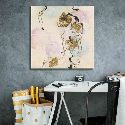Image of 'Gold Blocks On Pastel I' by Chris Paschke, Giclee Canvas Wall Art,26 x 26