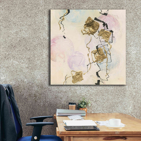 Image of 'Gold Blocks On Pastel I' by Chris Paschke, Giclee Canvas Wall Art,37 x 37
