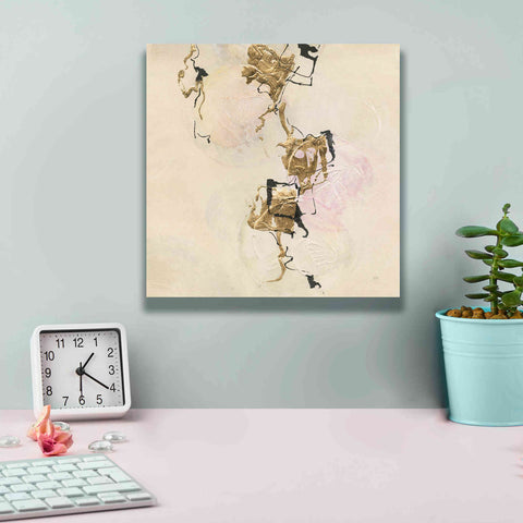 Image of 'Gold Blocks On Pastel II' by Chris Paschke, Giclee Canvas Wall Art,12 x 12