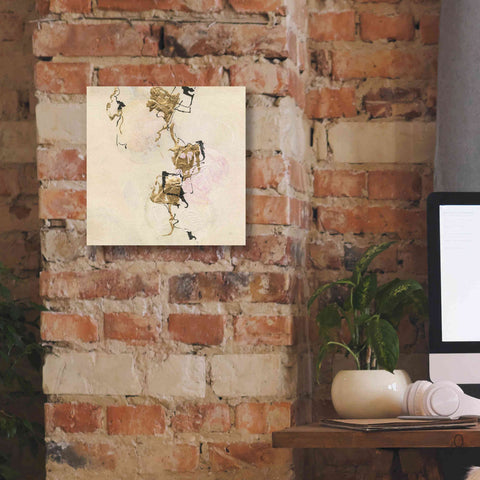 Image of 'Gold Blocks On Pastel II' by Chris Paschke, Giclee Canvas Wall Art,12 x 12