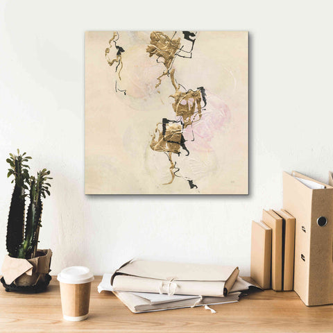 Image of 'Gold Blocks On Pastel II' by Chris Paschke, Giclee Canvas Wall Art,18 x 18