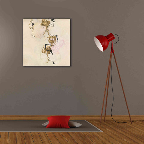 Image of 'Gold Blocks On Pastel II' by Chris Paschke, Giclee Canvas Wall Art,26 x 26