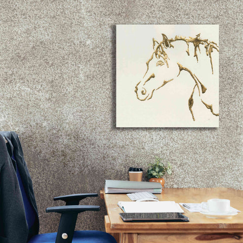 Image of 'Gilded Cowpony' by Chris Paschke, Giclee Canvas Wall Art,26 x 26