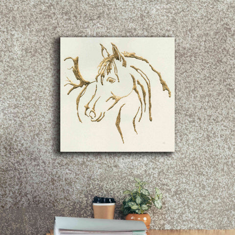 Image of 'Gilded Mare' by Chris Paschke, Giclee Canvas Wall Art,18 x 18