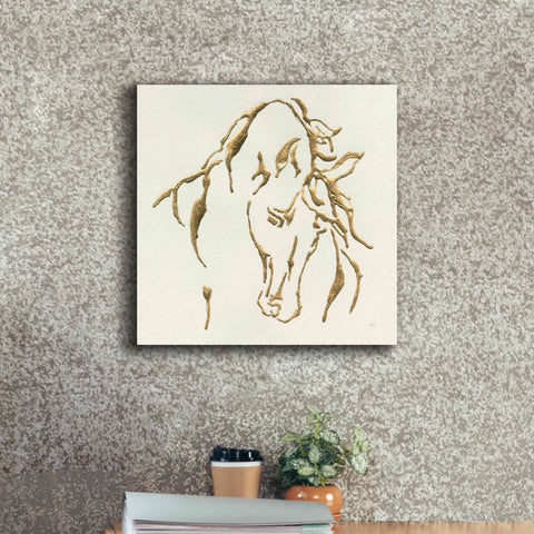 Image of 'Gilded Stallion' by Chris Paschke, Giclee Canvas Wall Art,18 x 18