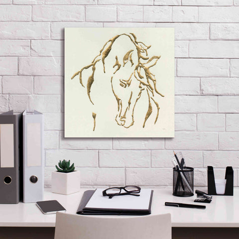 Image of 'Gilded Stallion' by Chris Paschke, Giclee Canvas Wall Art,18 x 18