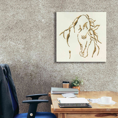 Image of 'Gilded Stallion' by Chris Paschke, Giclee Canvas Wall Art,26 x 26