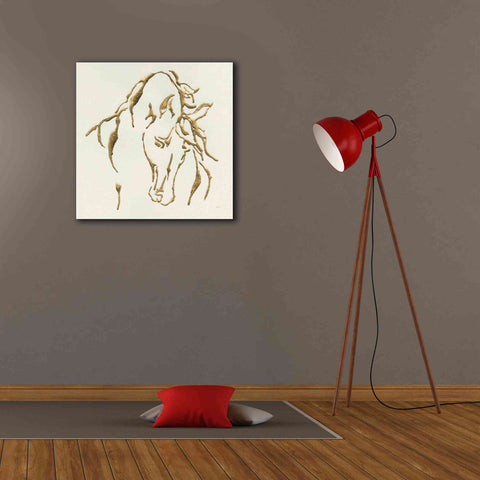 Image of 'Gilded Stallion' by Chris Paschke, Giclee Canvas Wall Art,26 x 26