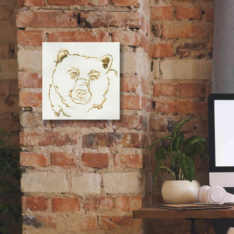 Image of 'Gilded Black Bear' by Chris Paschke, Giclee Canvas Wall Art,12 x 12