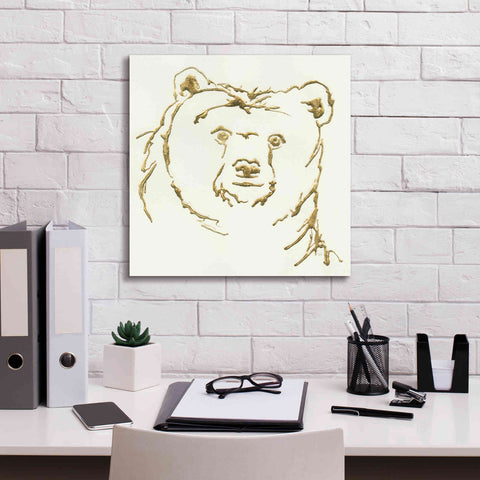 Image of 'Gilded Brown Bear' by Chris Paschke, Giclee Canvas Wall Art,18 x 18