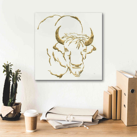 Image of 'Gilded Bison' by Chris Paschke, Giclee Canvas Wall Art,18 x 18