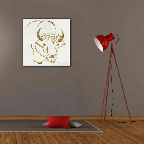 Image of 'Gilded Bison' by Chris Paschke, Giclee Canvas Wall Art,26 x 26