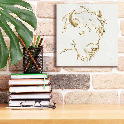 Image of 'Gilded Buffalo' by Chris Paschke, Giclee Canvas Wall Art,12 x 12