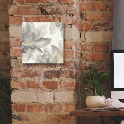 Image of 'Gray And Silver Flowers I' by Chris Paschke, Giclee Canvas Wall Art,12 x 12