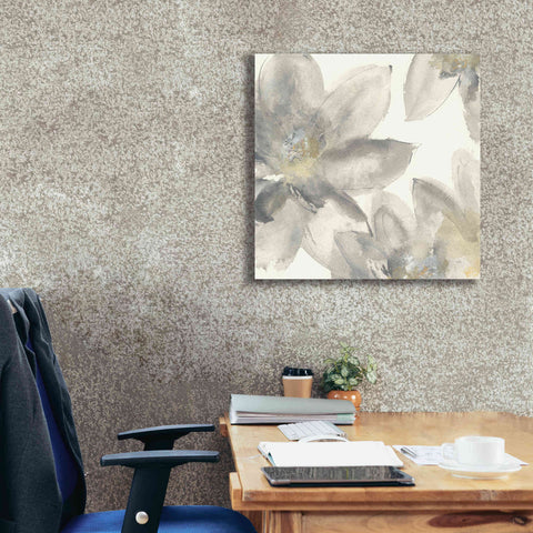 Image of 'Gray And Silver Flowers I' by Chris Paschke, Giclee Canvas Wall Art,26 x 26