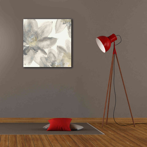 Image of 'Gray And Silver Flowers I' by Chris Paschke, Giclee Canvas Wall Art,26 x 26
