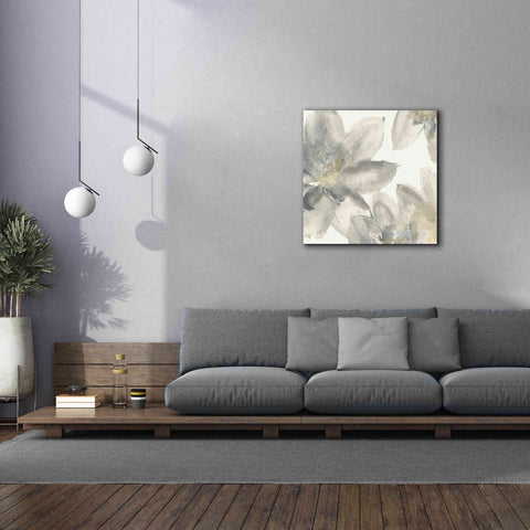 Image of 'Gray And Silver Flowers I' by Chris Paschke, Giclee Canvas Wall Art,37 x 37