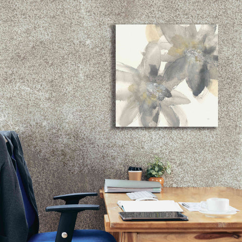 Image of 'Gray And Silver Flowers II' by Chris Paschke, Giclee Canvas Wall Art,26 x 26