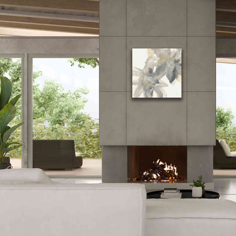 Image of 'Gray And Silver Flowers II' by Chris Paschke, Giclee Canvas Wall Art,26 x 26