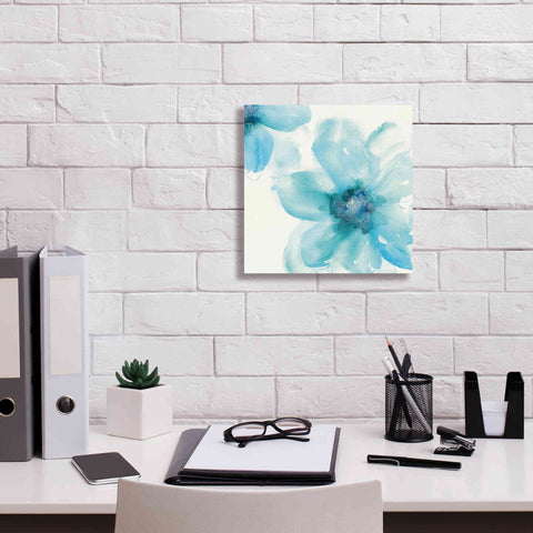 Image of 'Teal Cosmos I' by Chris Paschke, Giclee Canvas Wall Art,12 x 12