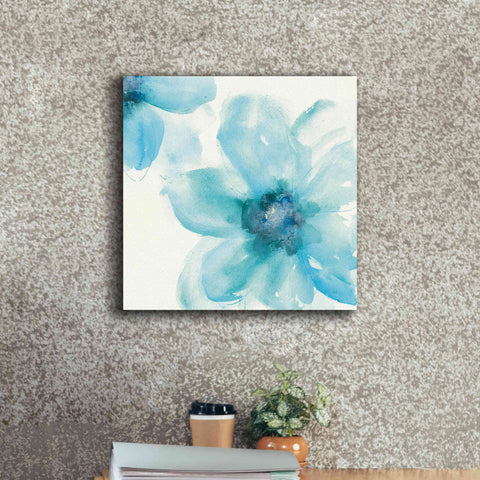 Image of 'Teal Cosmos I' by Chris Paschke, Giclee Canvas Wall Art,18 x 18