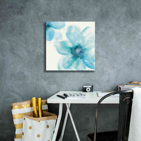 Image of 'Teal Cosmos I' by Chris Paschke, Giclee Canvas Wall Art,18 x 18