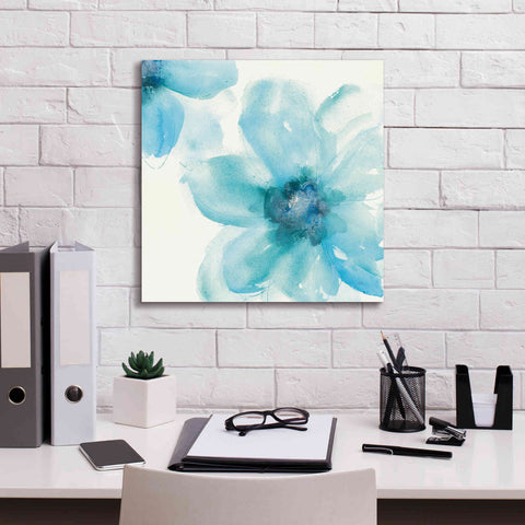 Image of 'Teal Cosmos I' by Chris Paschke, Giclee Canvas Wall Art,18 x 18