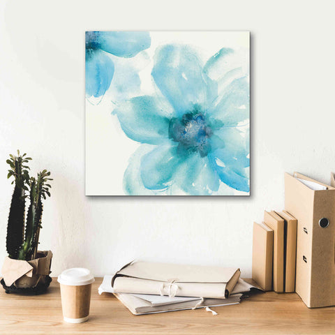 Image of 'Teal Cosmos I' by Chris Paschke, Giclee Canvas Wall Art,18 x 18