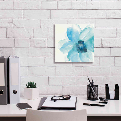 Image of 'Teal Cosmos II' by Chris Paschke, Giclee Canvas Wall Art,12 x 12