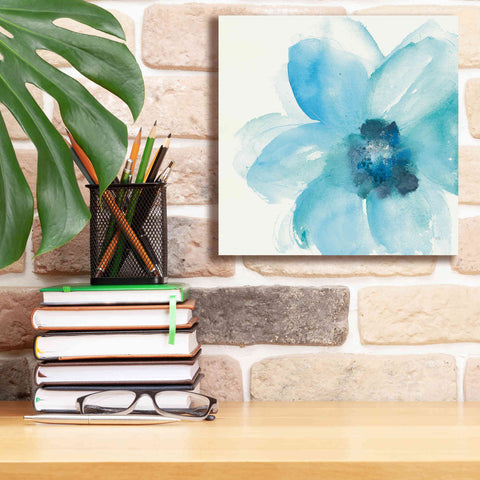 Image of 'Teal Cosmos II' by Chris Paschke, Giclee Canvas Wall Art,12 x 12