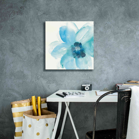 Image of 'Teal Cosmos II' by Chris Paschke, Giclee Canvas Wall Art,18 x 18