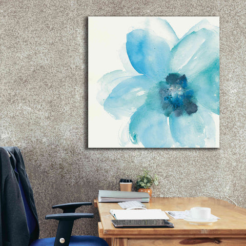 Image of 'Teal Cosmos II' by Chris Paschke, Giclee Canvas Wall Art,37 x 37