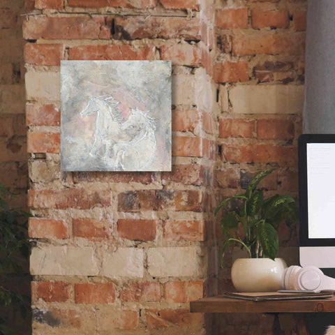 Image of 'Blush Horses I' by Chris Paschke, Giclee Canvas Wall Art,12 x 12