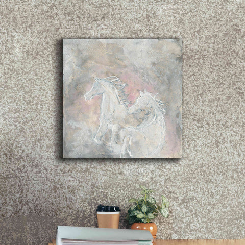 Image of 'Blush Horses I' by Chris Paschke, Giclee Canvas Wall Art,18 x 18
