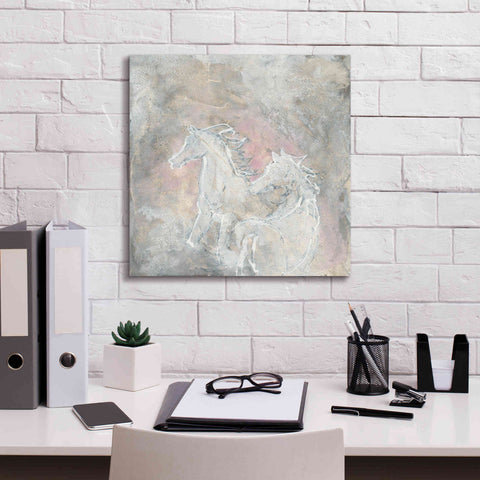 Image of 'Blush Horses I' by Chris Paschke, Giclee Canvas Wall Art,18 x 18