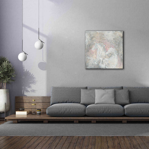 Image of 'Blush Horses I' by Chris Paschke, Giclee Canvas Wall Art,37 x 37