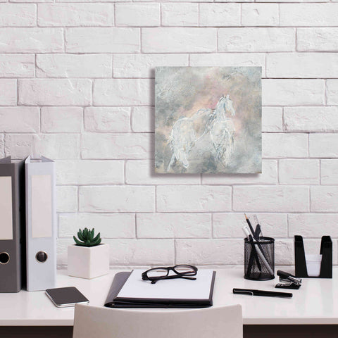 Image of 'Blush Horses II' by Chris Paschke, Giclee Canvas Wall Art,12 x 12