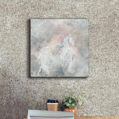 Image of 'Blush Horses II' by Chris Paschke, Giclee Canvas Wall Art,18 x 18