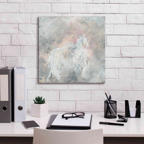 Image of 'Blush Horses II' by Chris Paschke, Giclee Canvas Wall Art,18 x 18